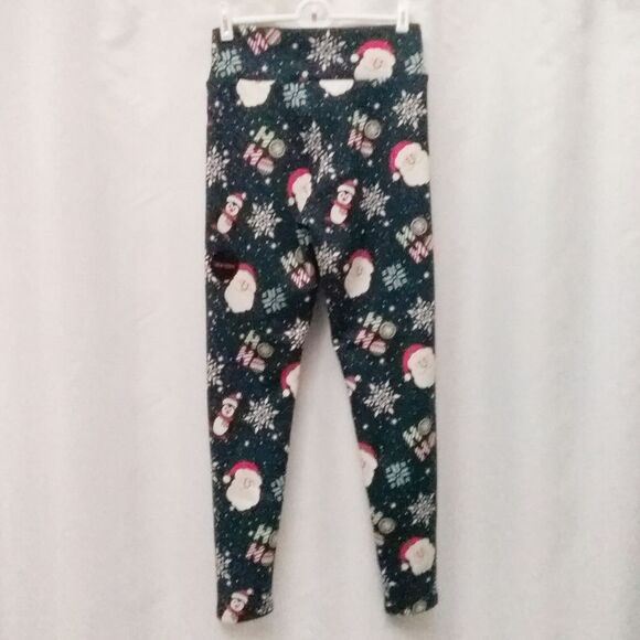 No Boundaries NOBO Leggings Christmas Santa Penguin Lined Jr Medium 7-9 New OOS - Picture 3 of 7